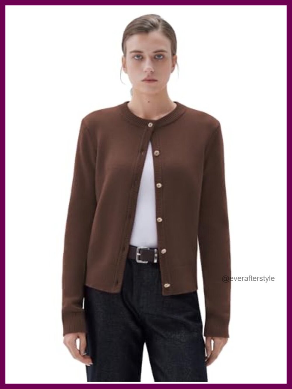 Women Chunky Cashmere Knit Cardigan Button Up Long Sleeve Cropped Sweater